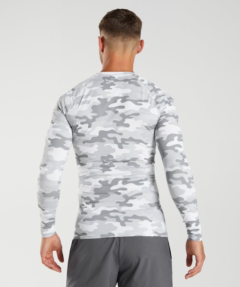 Men's Gymshark Element Baselayer Long Sleeve Top T-Shirts Camo | NZ 3ABYCT